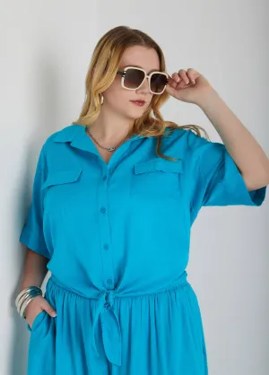 Tie Front Cotton Shirt
