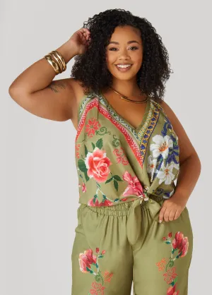 Tie Front Floral Halter Top
