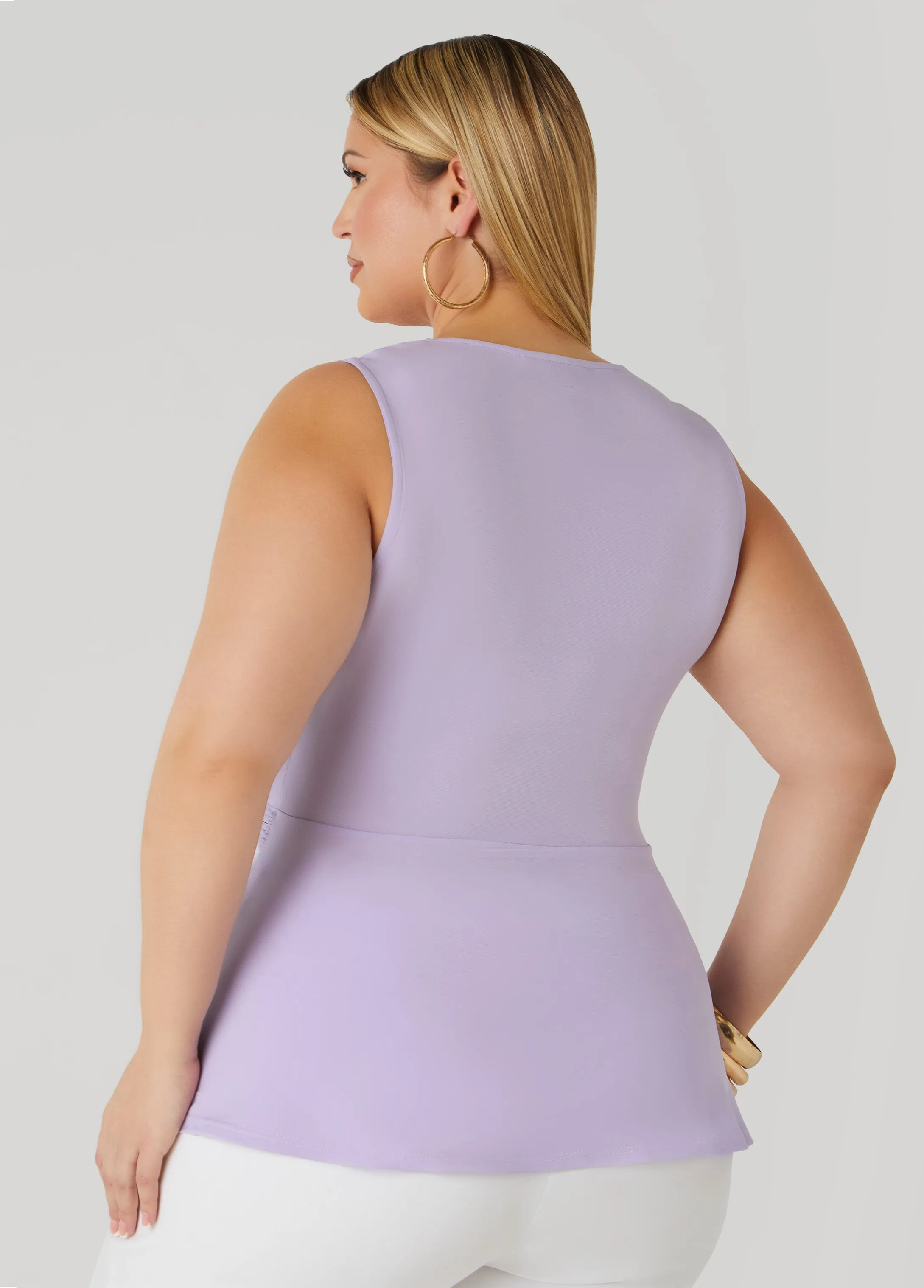 Tie Front Peplum Top