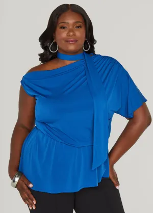 Tie Neck Peplum Top