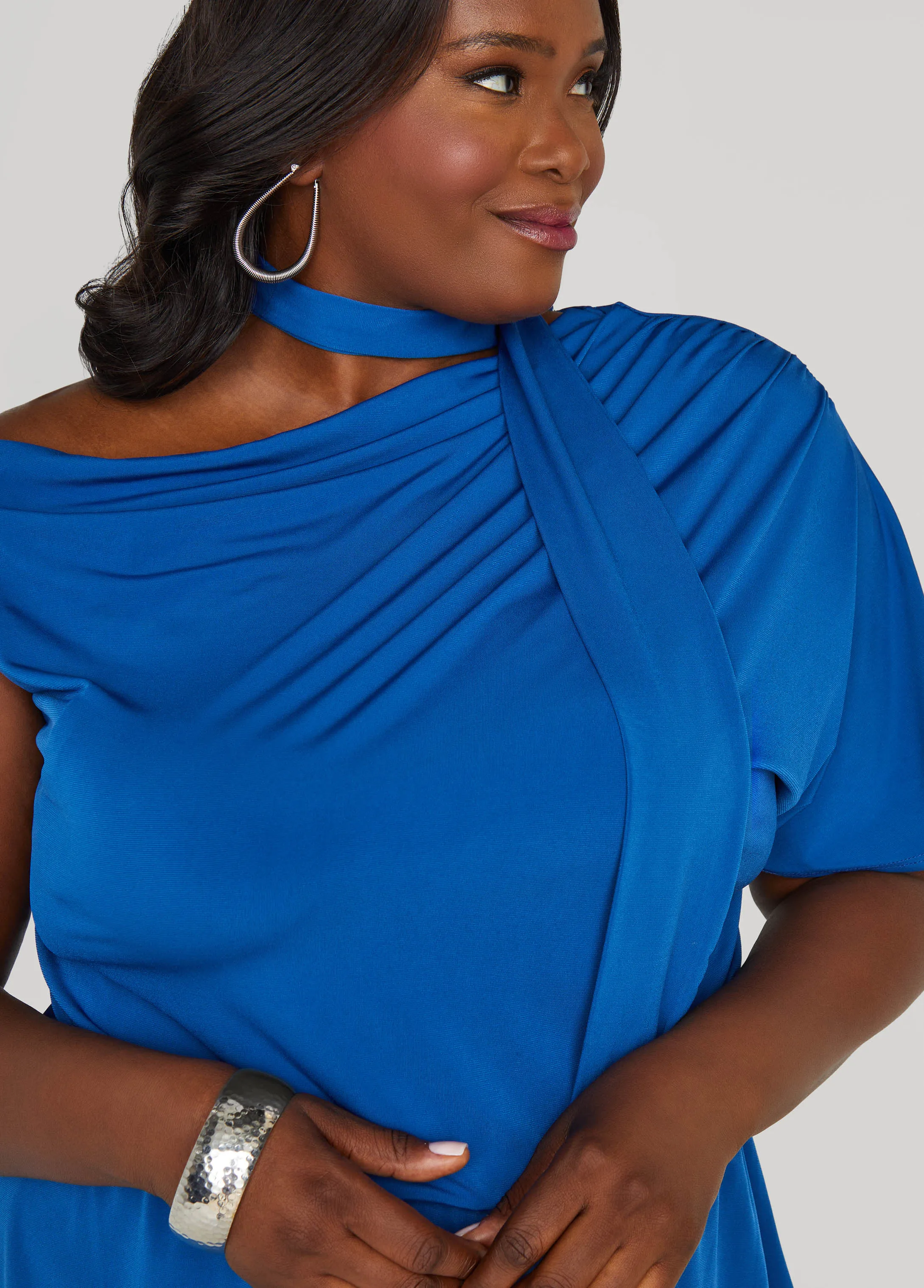 Tie Neck Peplum Top