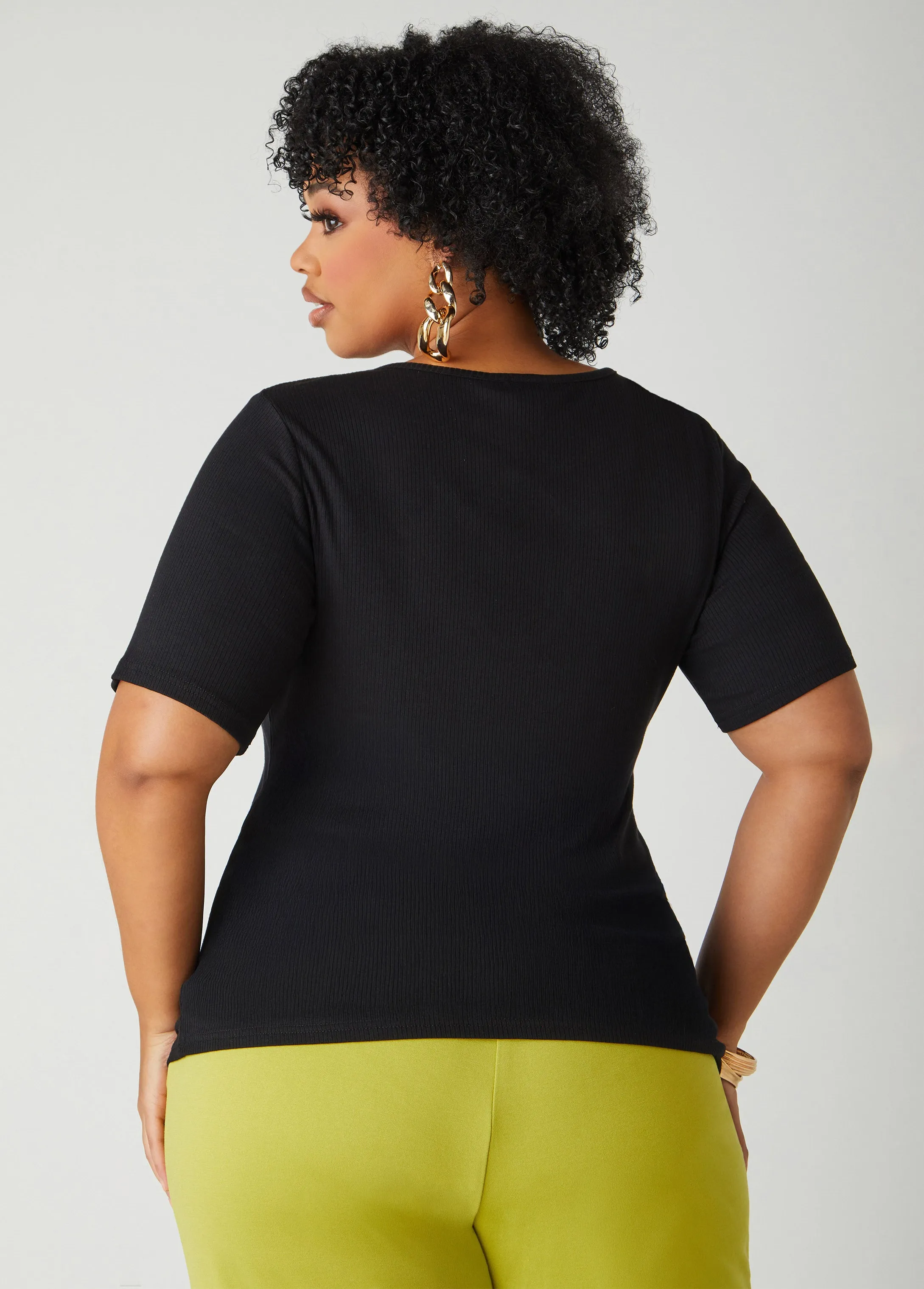 Twisted Keyhole Ribbed Top