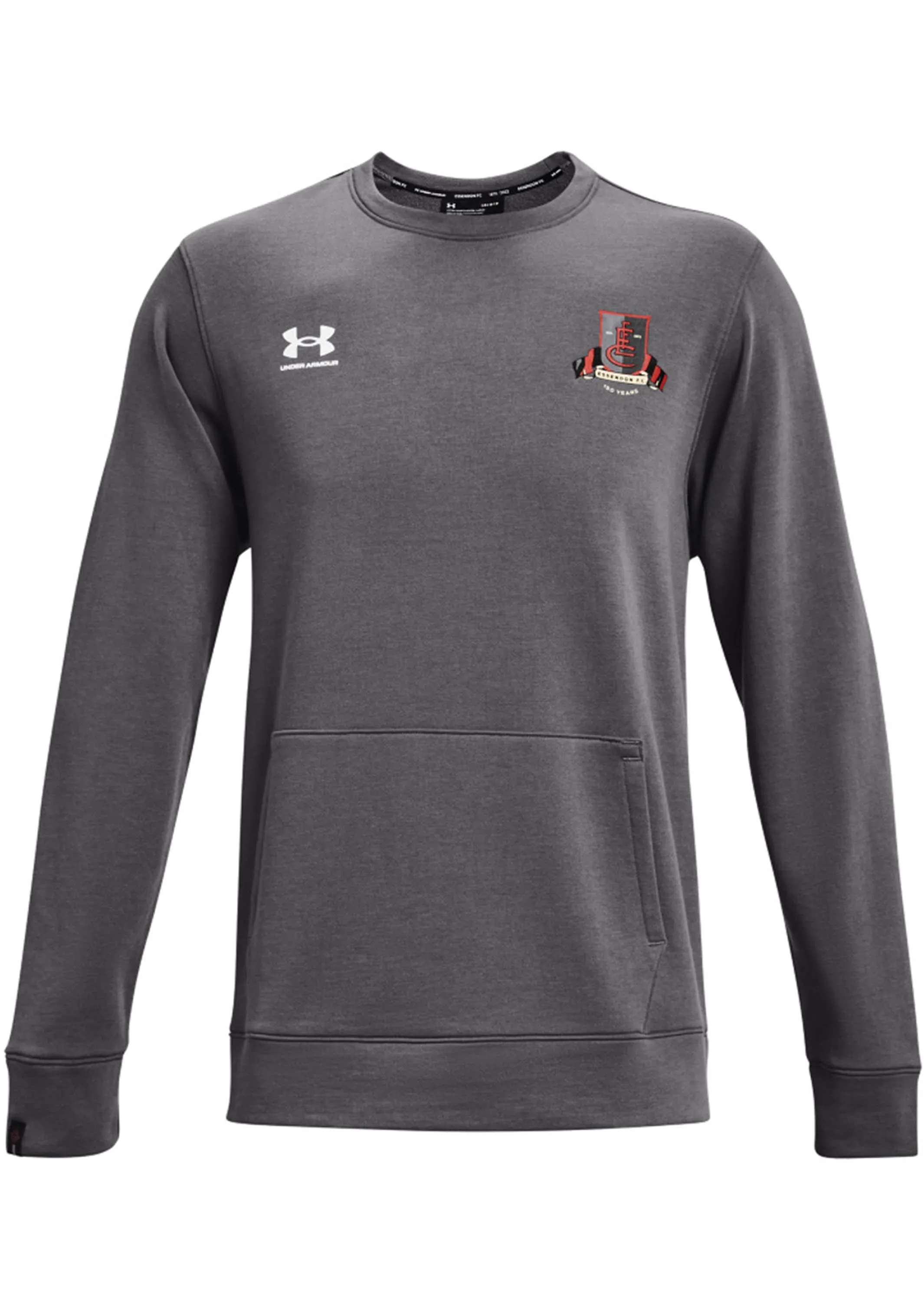Under Armour Men??s Essendon FC Hustle Fleece Crew Grey 2022
