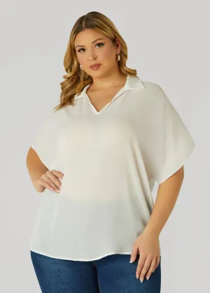 V Neck Crepe Blouse
