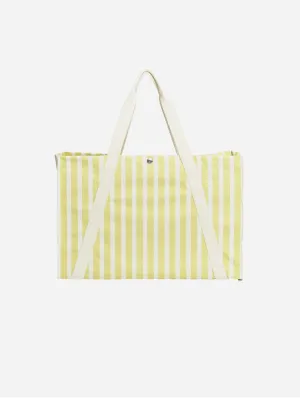 Vegan Beach Tote | Sand & Lime Green