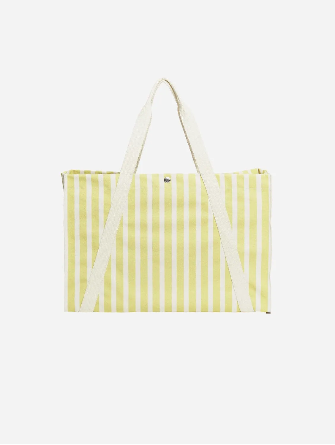 Vegan Beach Tote | Sand & Lime Green