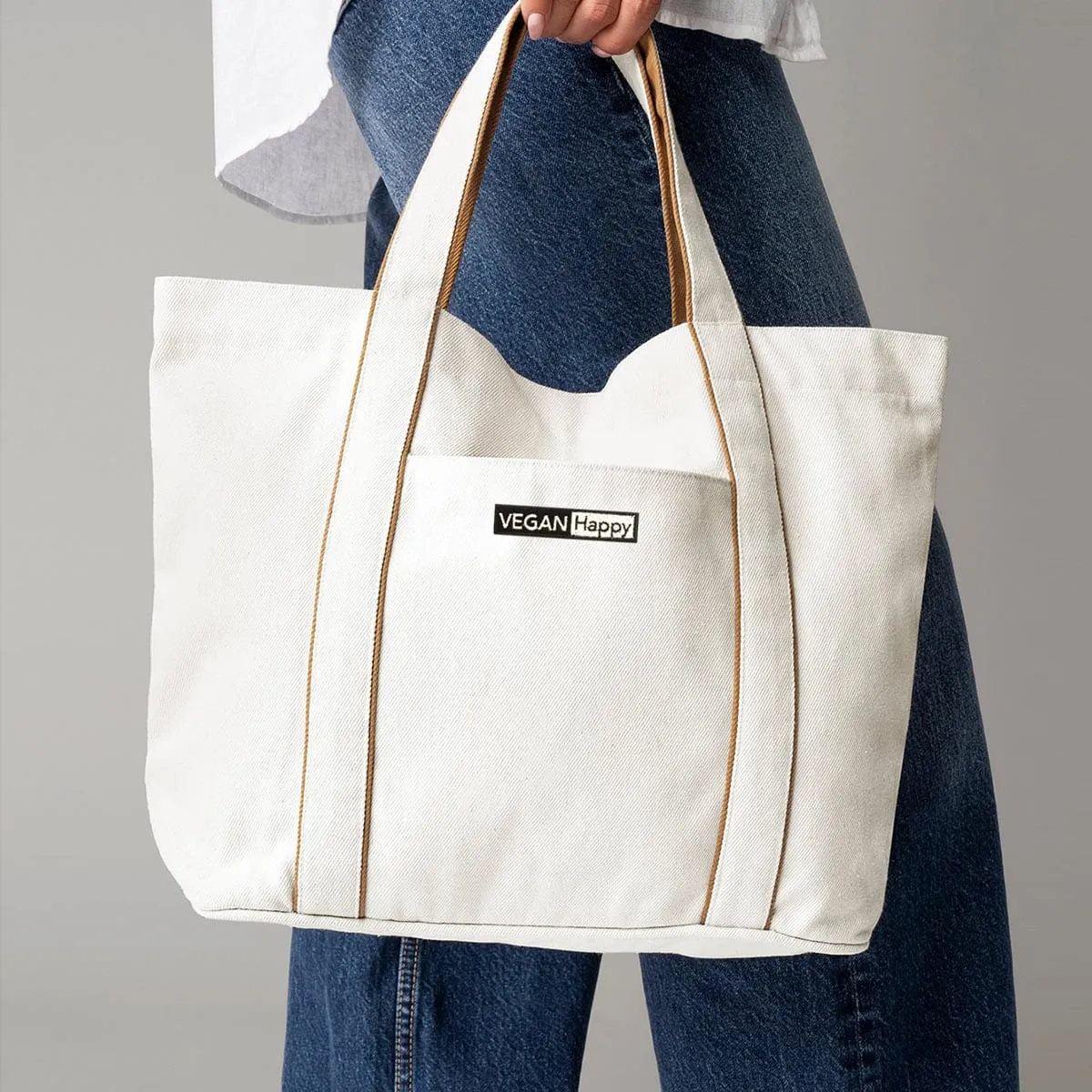 Vegan Cotton Canvas Courtside Medium Tote Bag | Multiple Colours